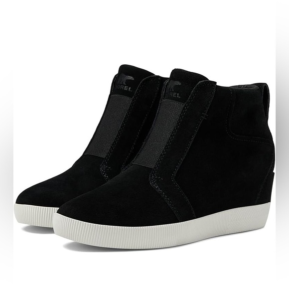 Women’s SOREL Out N About II Slip on waterproof black wedge sneakers- size 7.5 - Picture 1 of 12